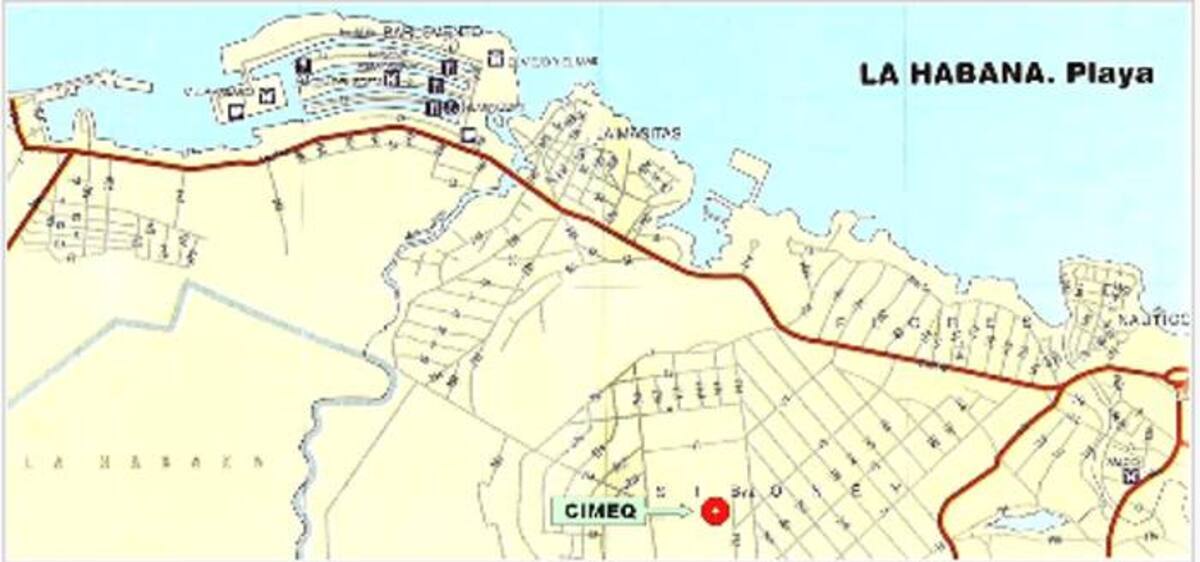 Ubicación del hospital Cimeq de La Habana.