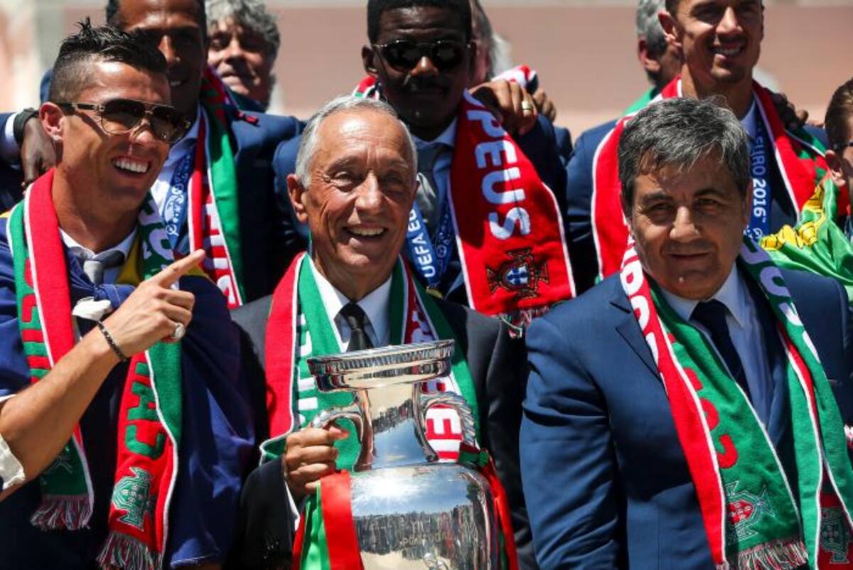 Recibimiento de la selección de fútbol de Portugal. AFP