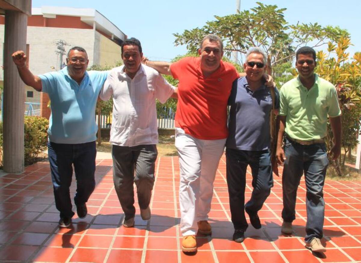 Los nuevos miembros de la Liga de Béisbol de Bolívar, Arnold Puello, david Torrenegra, Felipe Merlano, jaime Herrera y Hernando Pertuz. Zenia Valdelamar-El Universal