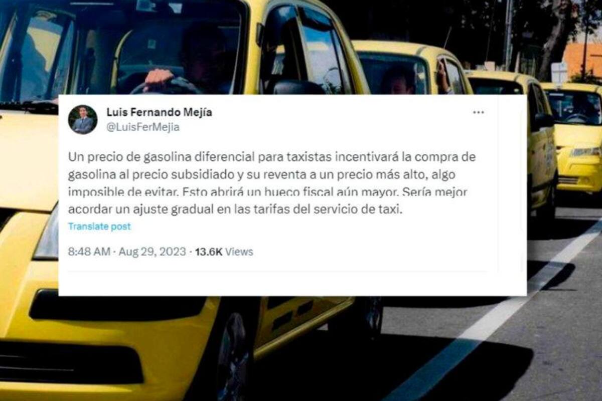 Gasolina a precio diferencial para taxistas incentivará la reventa ilegal: Director de Fedesarrollo