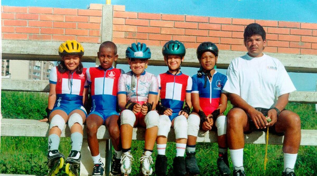 En sus inicios, Elías con el Club de Patinaje de Comfenalco. //ARCHIVO