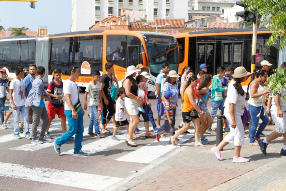 A partir de este domingo, la etapa pedagógica del Sistema Integrado de Transporte Masivo de Cartagena se implementará desde María Auxiliadora hasta el Centro Histórico. Julio Castaño-El Universal