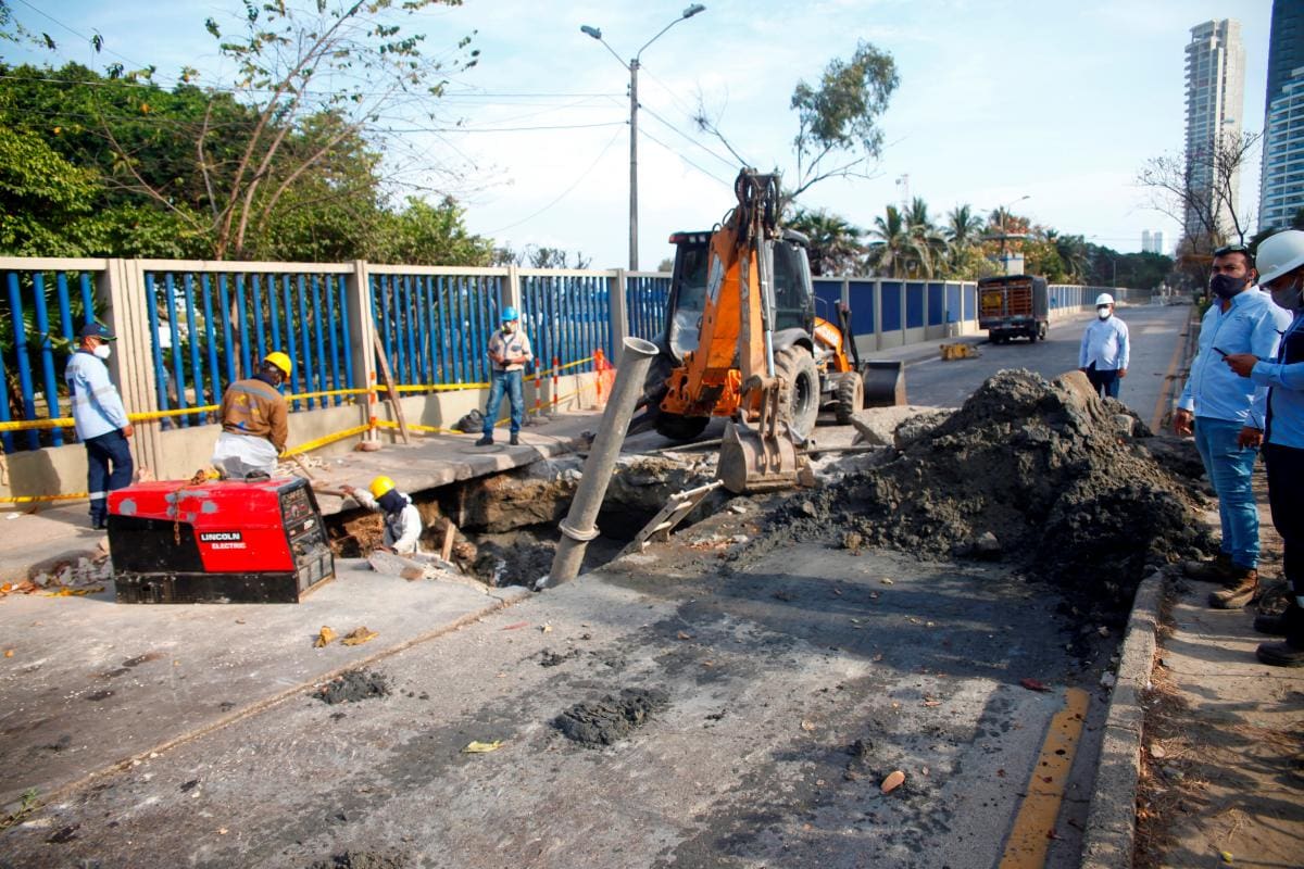 Reparación de daño en red de alcantarillado termina este 31 de marzo