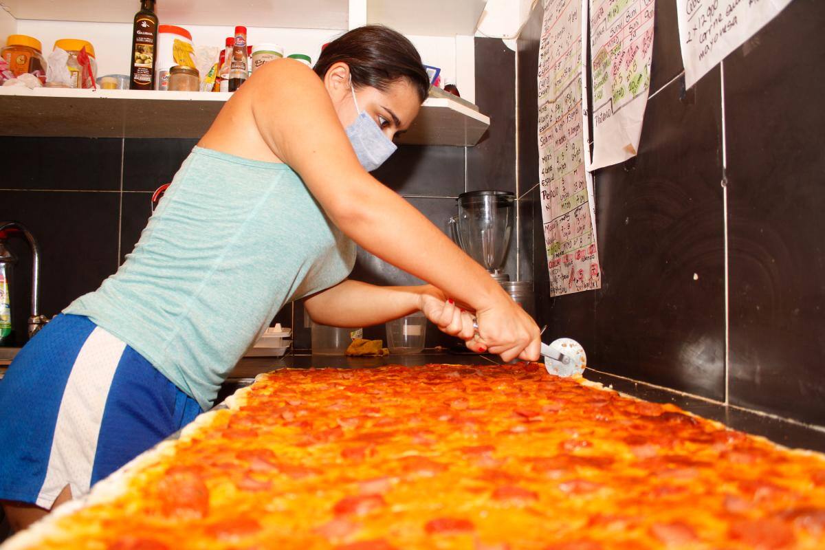 Disfrutaron la pizza más grande de La Boquilla