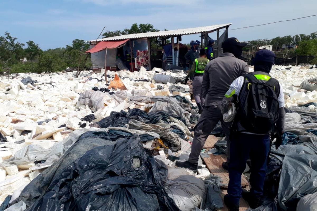 Operativo de Ecobloque retira relleno de icopor en Tierrabaja