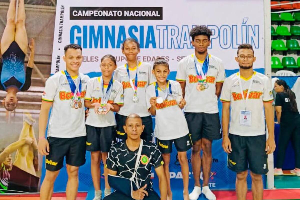 Gimnasia de Bolívar se afianza en la modalidad de trampolín
