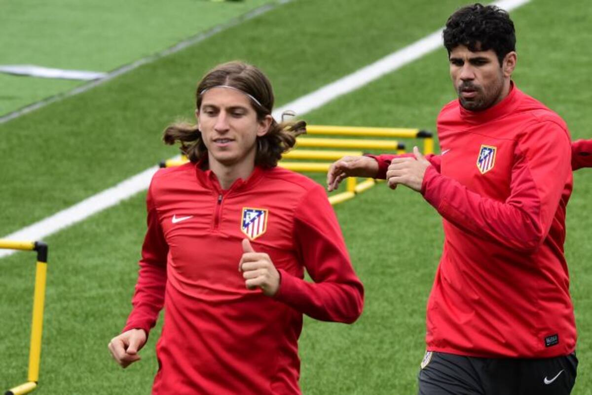 Filipe Luis y Diego Costa en el Atlético de Madrid. AFP JAVIER SORIANO