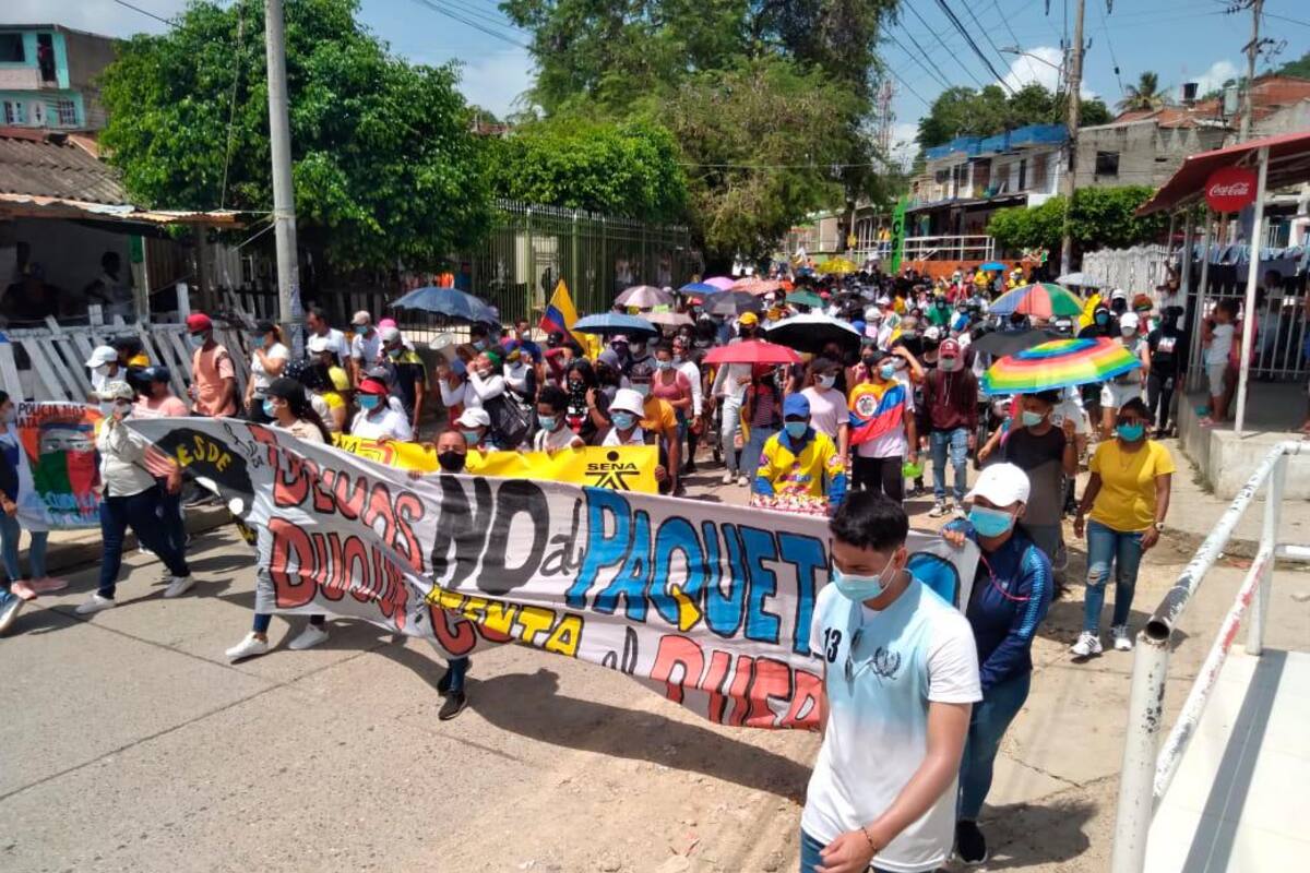 Así fue la gran marcha de este miércoles 12 de mayo en Cartagena