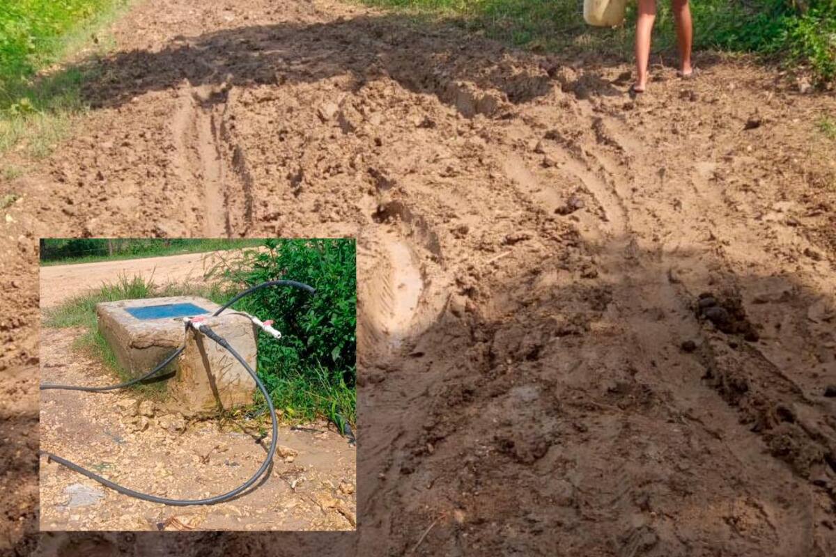 La zona de Cartagena donde caminan 2 kilómetros de barro para buscar agua