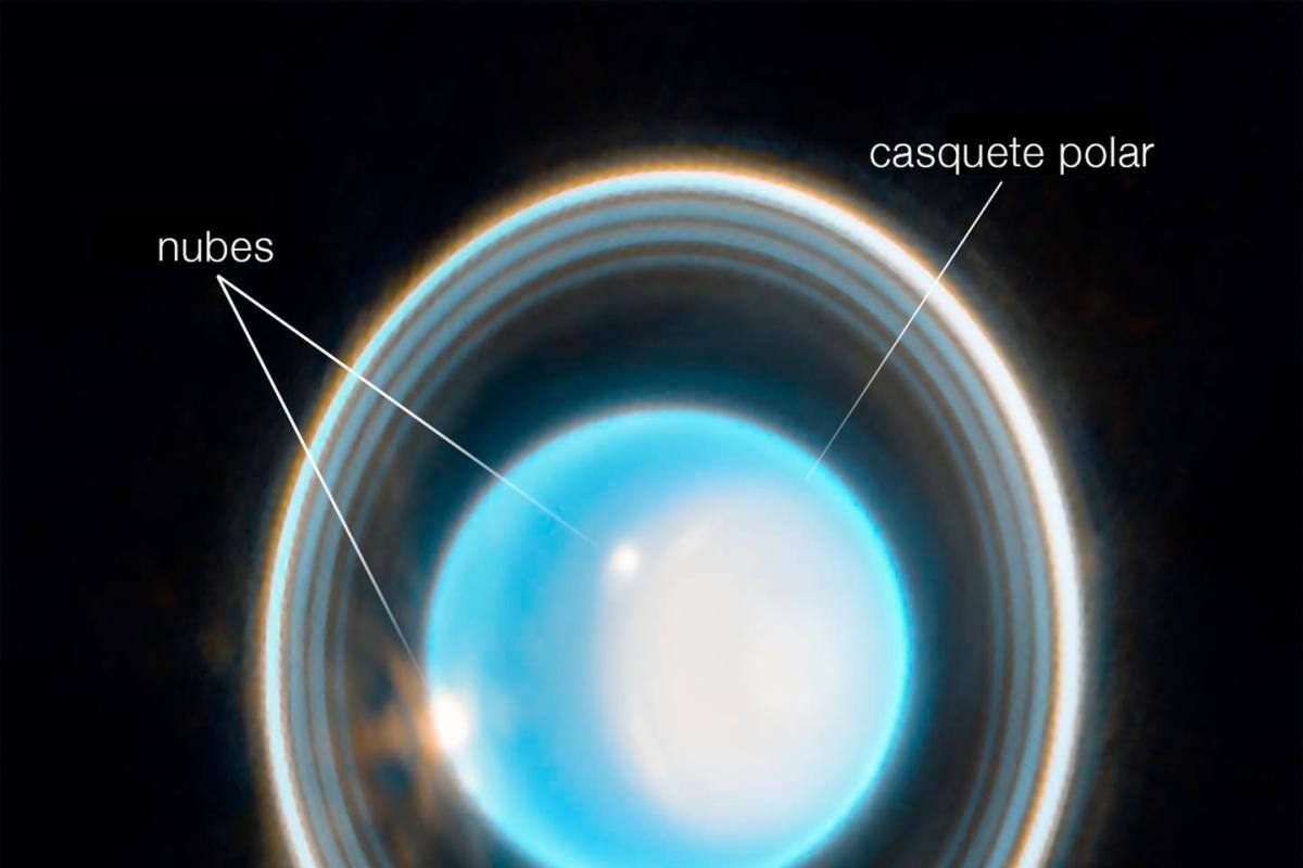 Urano y sus lunas, como nunca antes se habían visto gracias al Webb