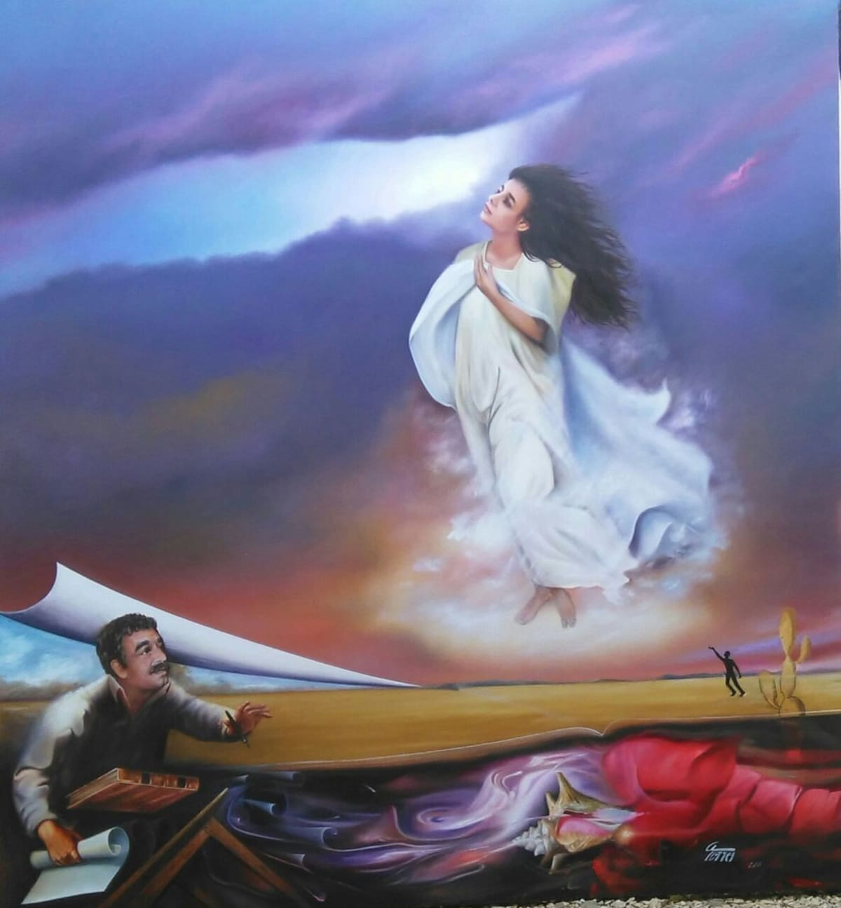 "Asciende al cielo Remedios la Bella", obra del artista Alfredo Torres Ibáñez. Óleo del Maestro Alfredo Torres Ibáñez.