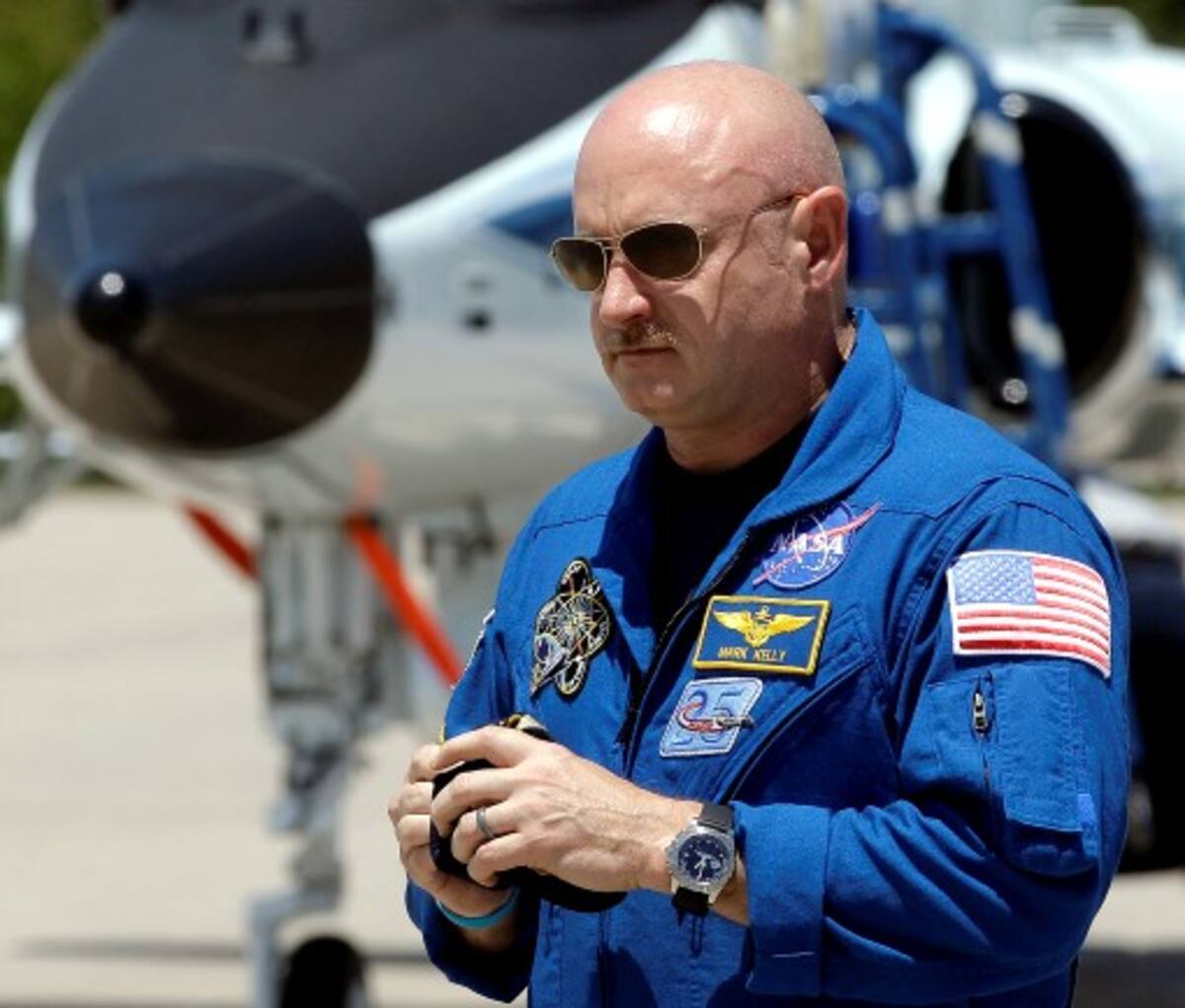 Mark Kelly, comandante del transbordador espacial. AP