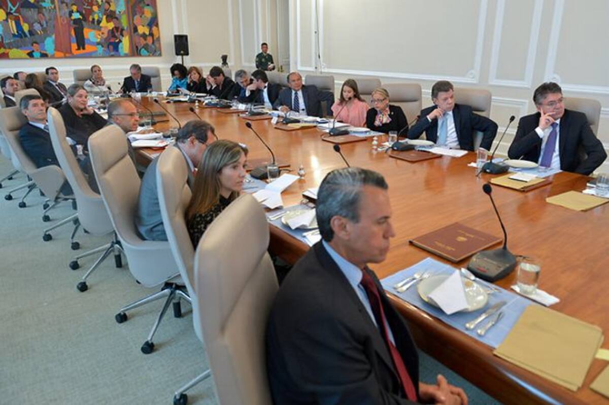 Reunión de ministros y el presidente Santos. COLPRENSA