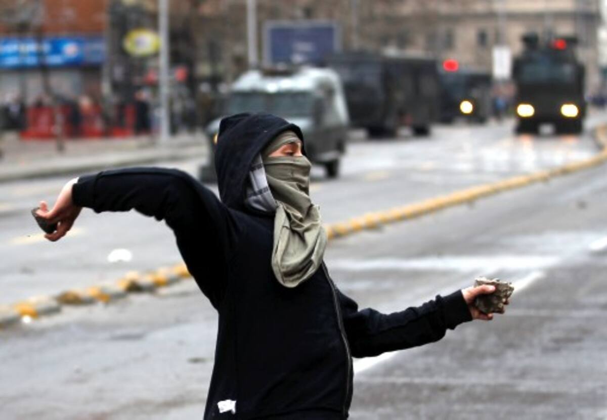 Las protestas se presentaron ayer. AP