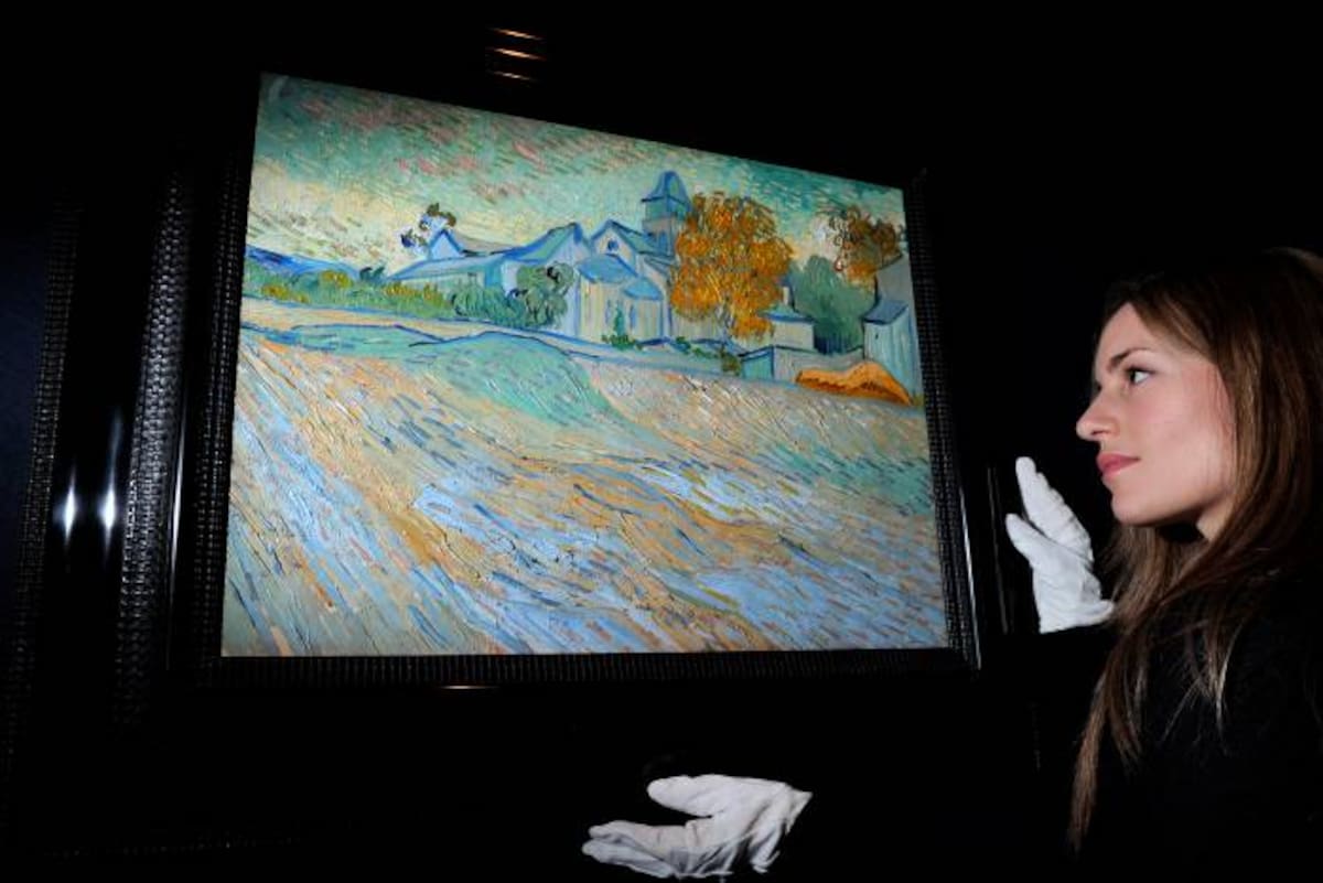 La obra “Vue de l'asile de la Chapelle de Remy”, de Van Gogh, que estuvo en la sala de la casa de Taylor en Bel Air. AFP CARL COURT