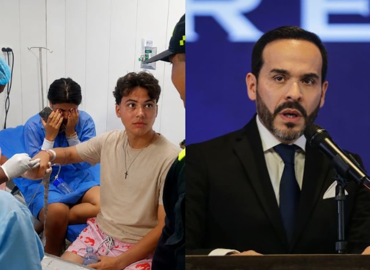 Abelardo de la Espriella celebra la aparición con vida de los jóvenes desaparecidos en Barú. // Foto: cortesía de la Policía Metropolitana de Cartagena y Colprensa