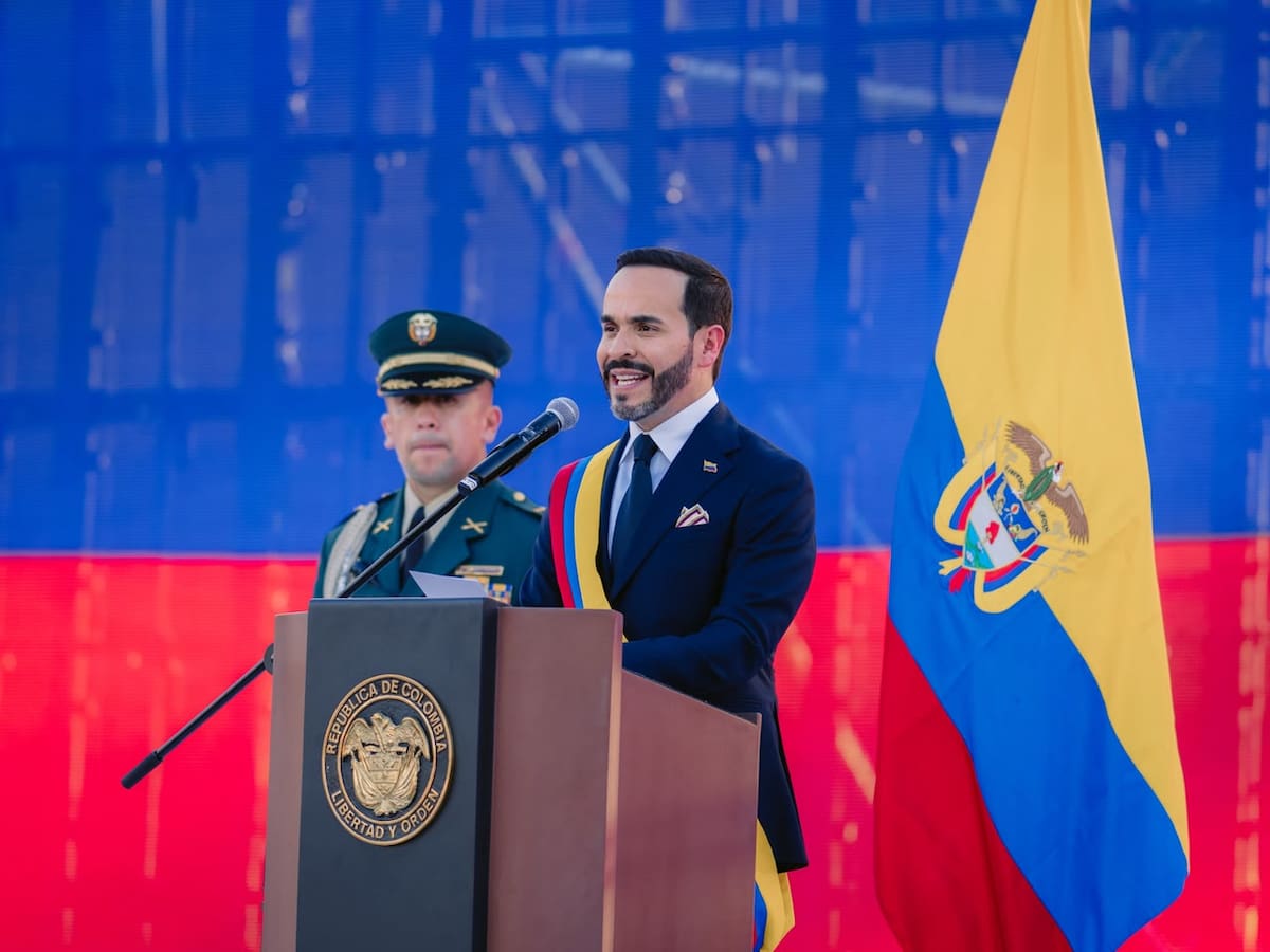 Abelardo de la Espriella da su primer discurso como presidente. // Foto: cortesía del Gobierno de Abelardo de la Espriella.