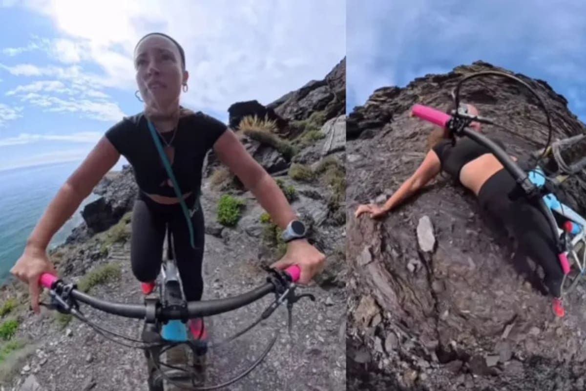 Video viral: famosa influencer casi muere al caer por un precipicio