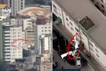 Avioneta causa pánico al chocar contra un edificio y estrellarse en un estacionamiento