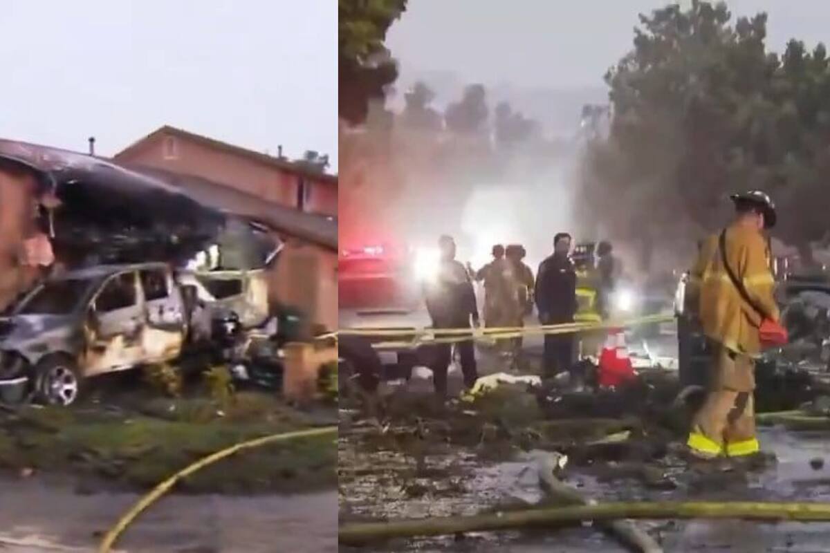Video: Avioneta cayó en un barrio al sur de California, hay varios muertos