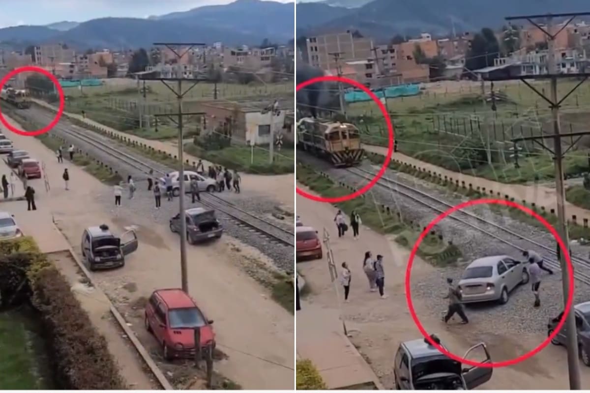 Video: así retiraron un carro de las vías del tren para evitar tragedia