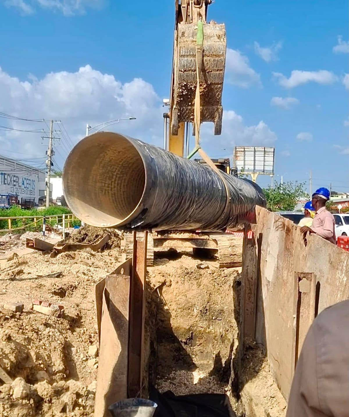 El proyecto se encuentra en su última etapa, y posteriormente se realizará una prueba hidráulica para verificar su buen funcionamiento. // Cortesía: Aguas de Cartagena.