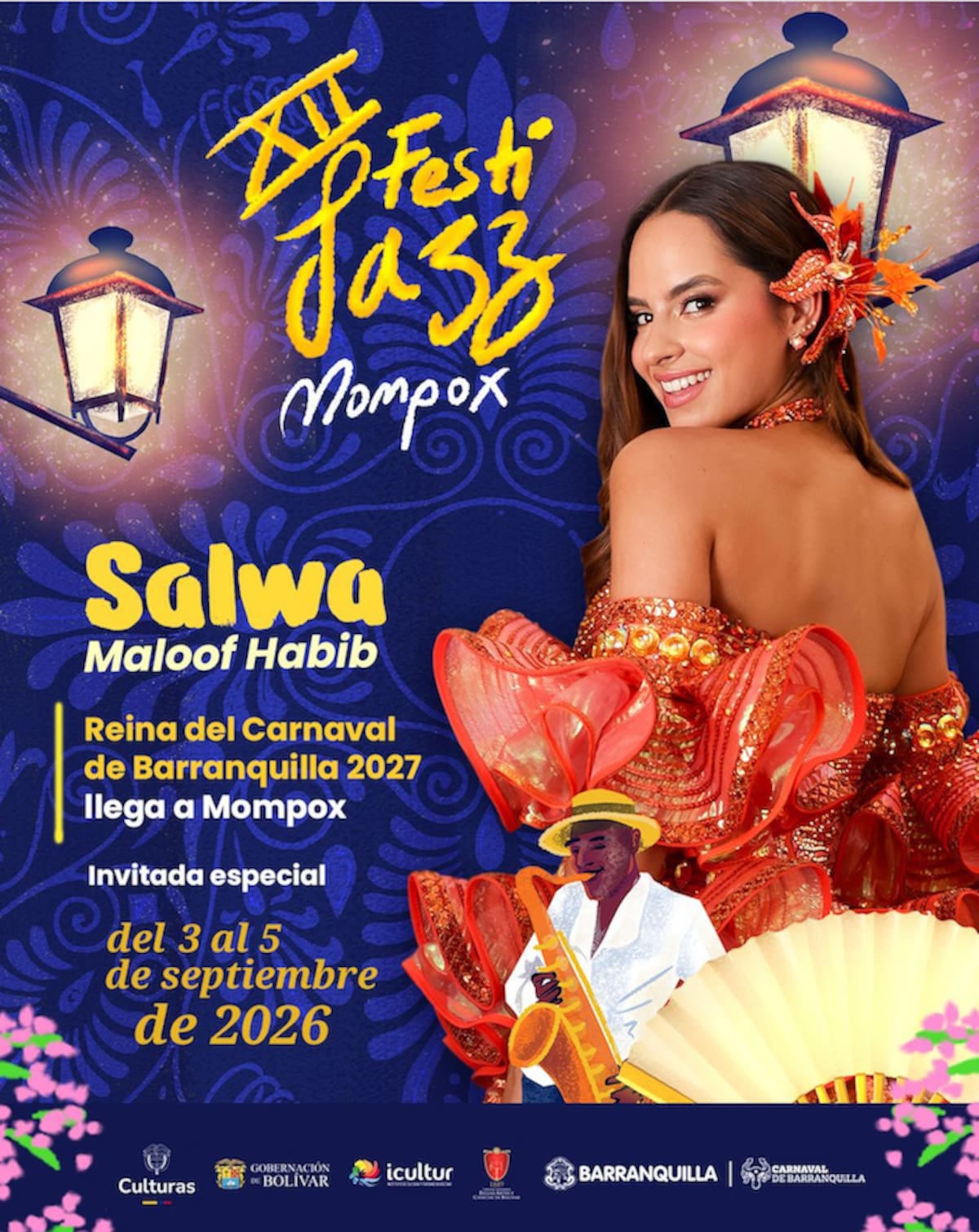 Afiche promocional de la Reina del Carnaval de Barranquilla en Mompox. //Cortesía Carnaval de Barranquilla.