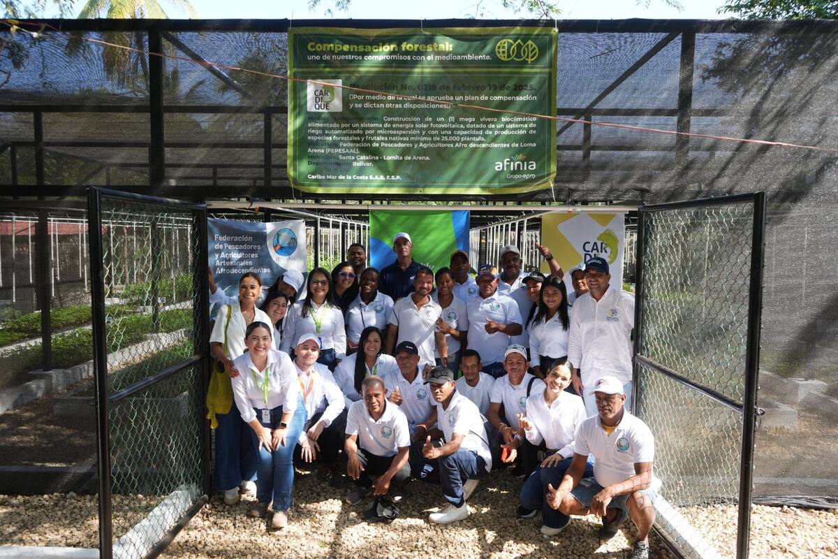 Afinia entrega dos megaviveros autosostenibles en Bolívar. // Foto: cortesía Afinia