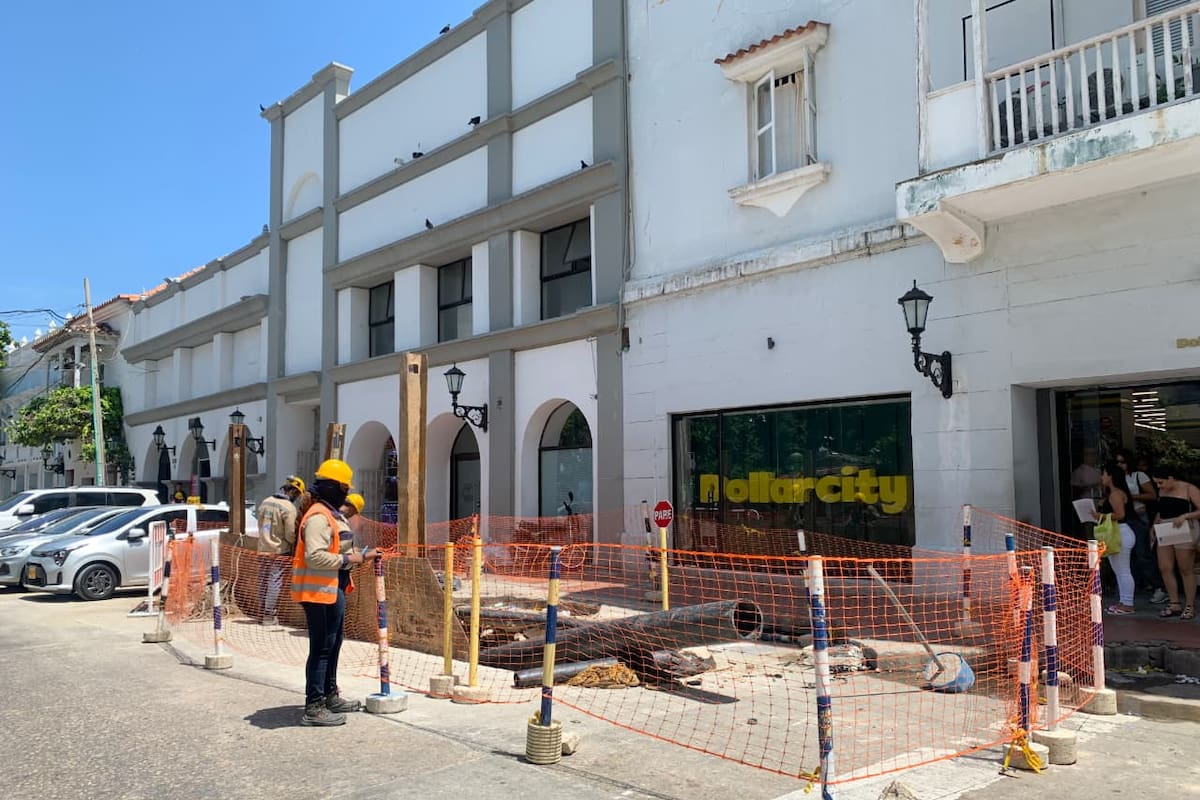 Desvíos viales por obras de Aguas de Cartagena en el Centro Histórico
