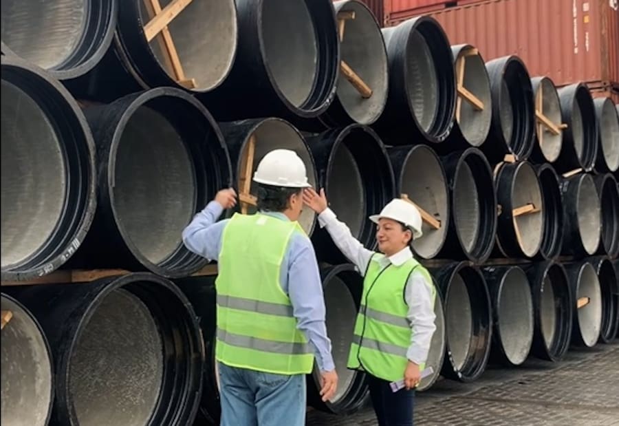 Acuacar recibe nuevas tuberías para ampliar la capacidad de distribución de agua potable en Cartagena