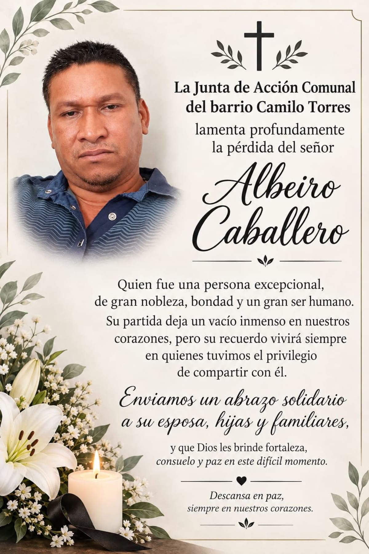 Albeiro Caballero Arrieta, asesinado en Magangué.