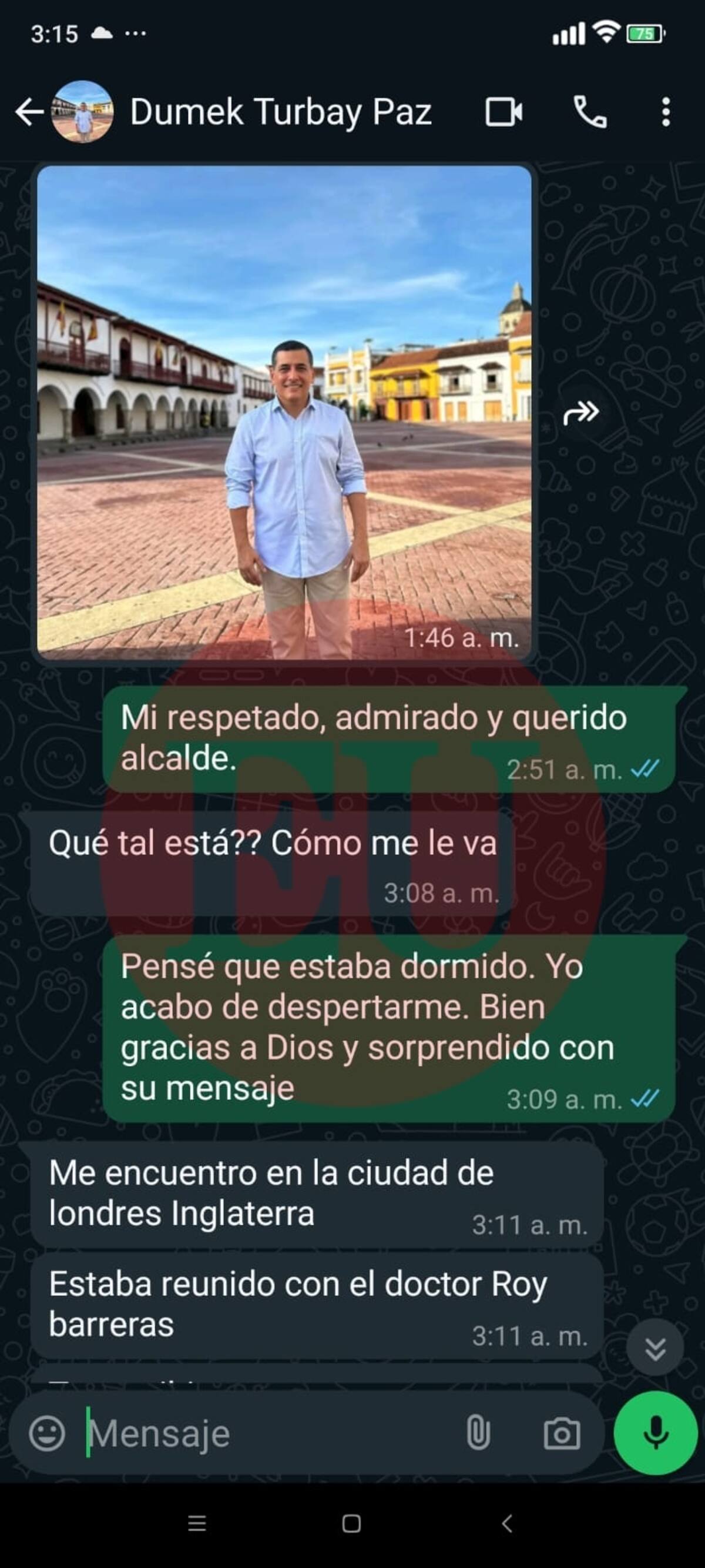 Alcalde de Cartagena denuncia suplantación de identidad a través de WhatsApp con fines fraudulentos. // El Universal