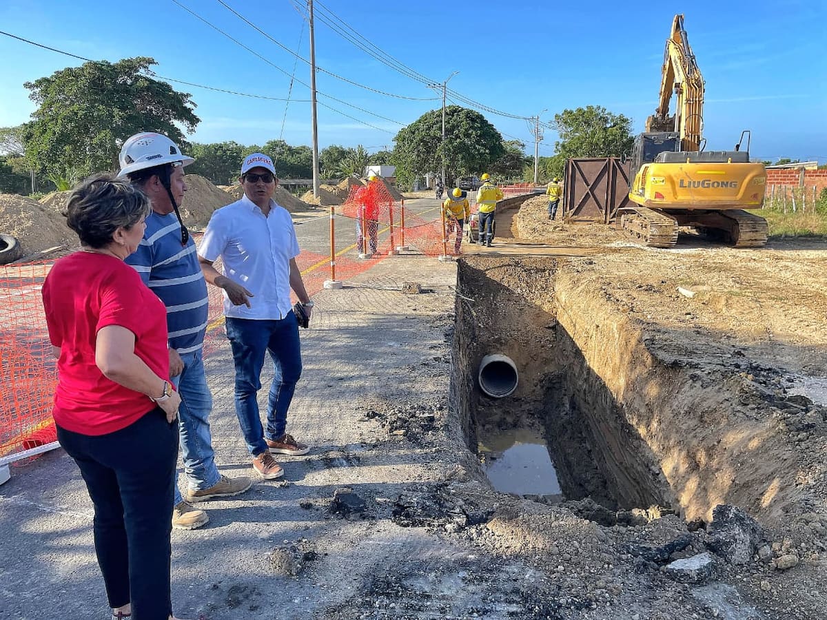 Avanzan en firme las obras de alcantarillado en Bayunca y Pontezuela. // Foto: cortesía - Alcaldía de Cartagena.