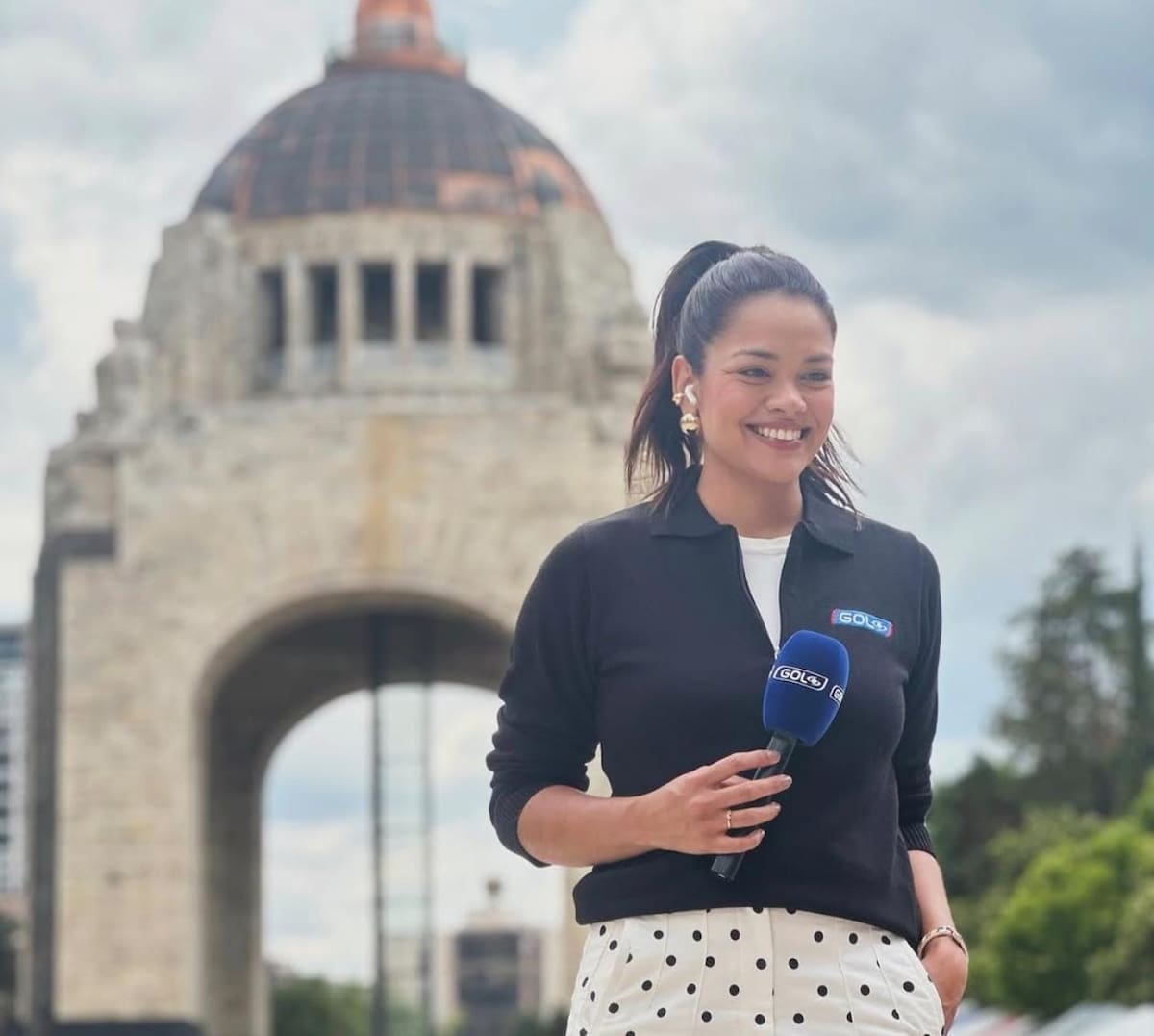 La periodista de Noticias Caracol Alejandra Murgas en cubrimiento del Mundial 2026. // Foto: tomada de IG @alemurgas.