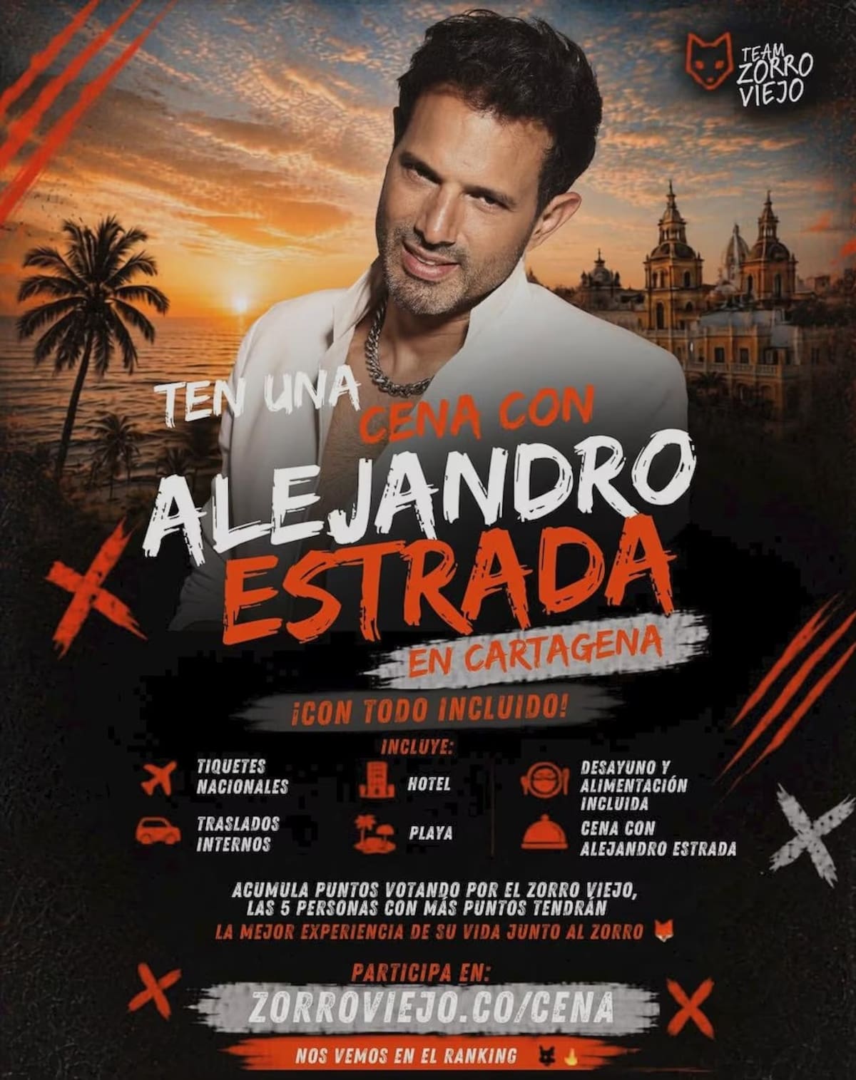 Así puede participar por una cena con Alejandro Estrada en Cartagena. //Foto: IG @alejoestrada.
