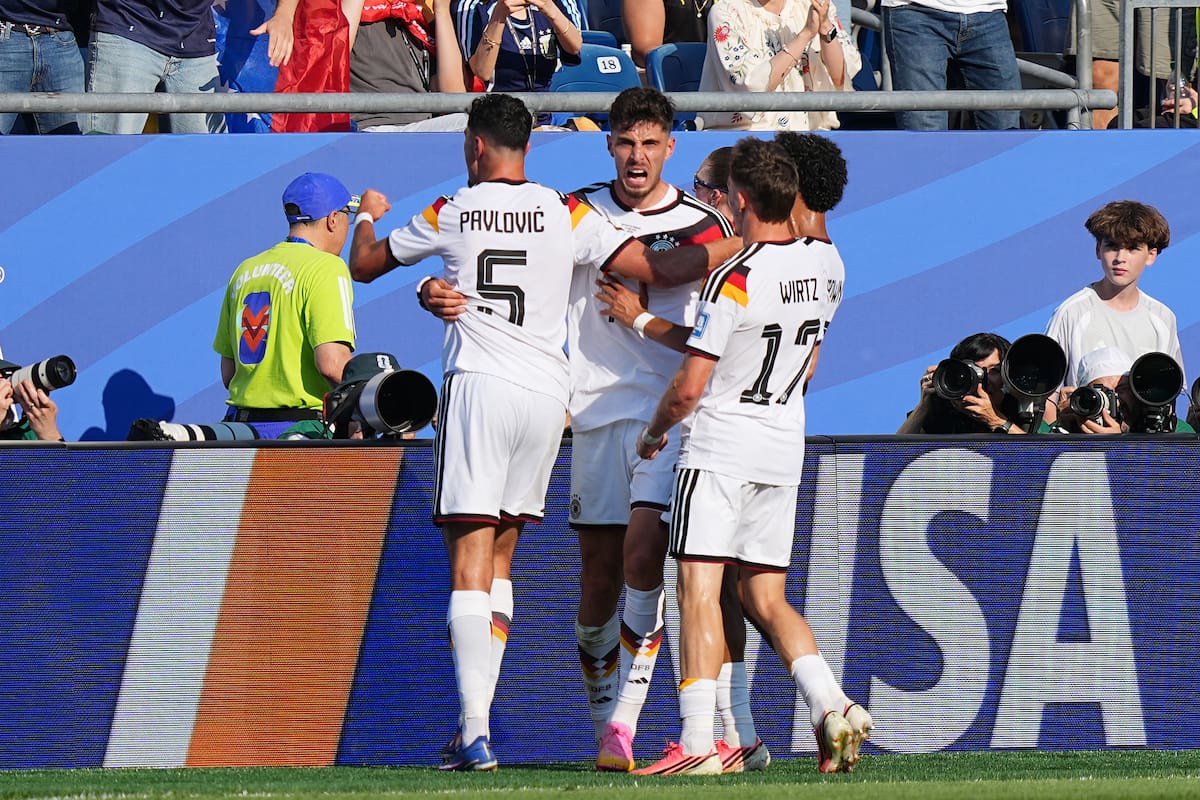 El alemán Kai Havertz (7), con un cabezazo, igualó las acciones contra Paraguay en un cerrado partido. //Foto, AP: Martin Meissner