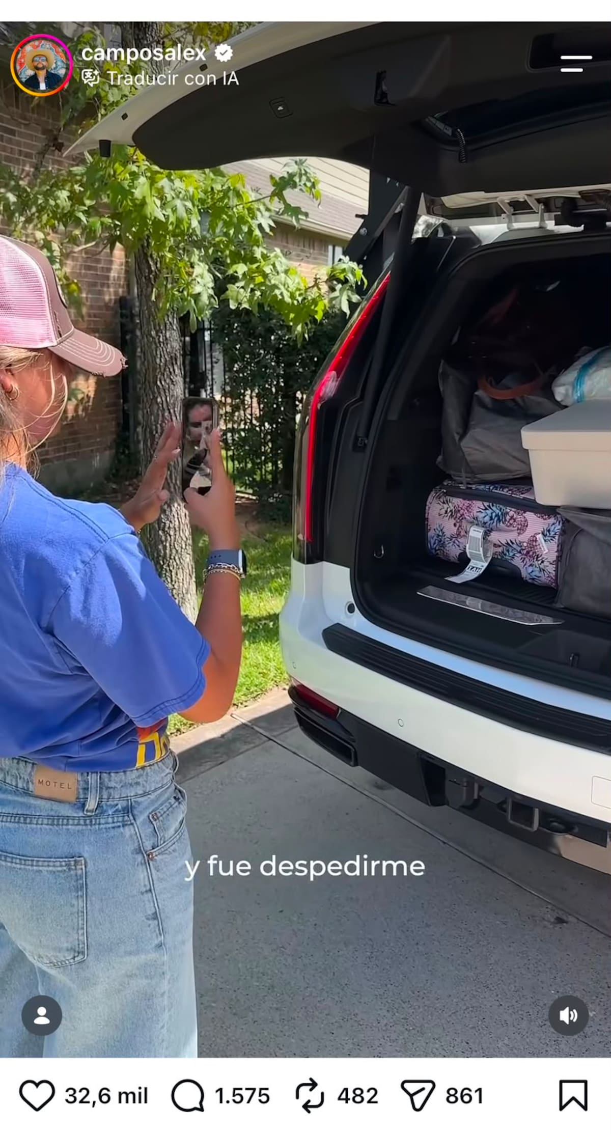 Álex Campos compartió un emotivo mensaje tras despedir a su hija Juanita, quien comenzó una nueva etapa de su vida lejos de casa y en la universidad.