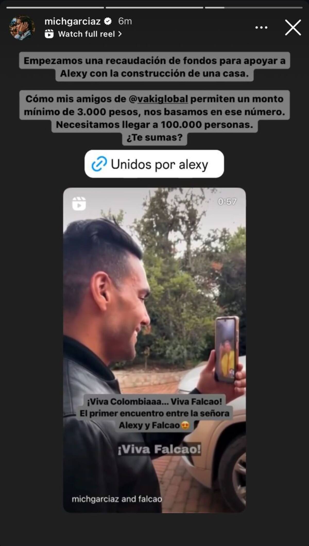 Historia de Instagram de Michelle García. //Foto: Cortesía.
