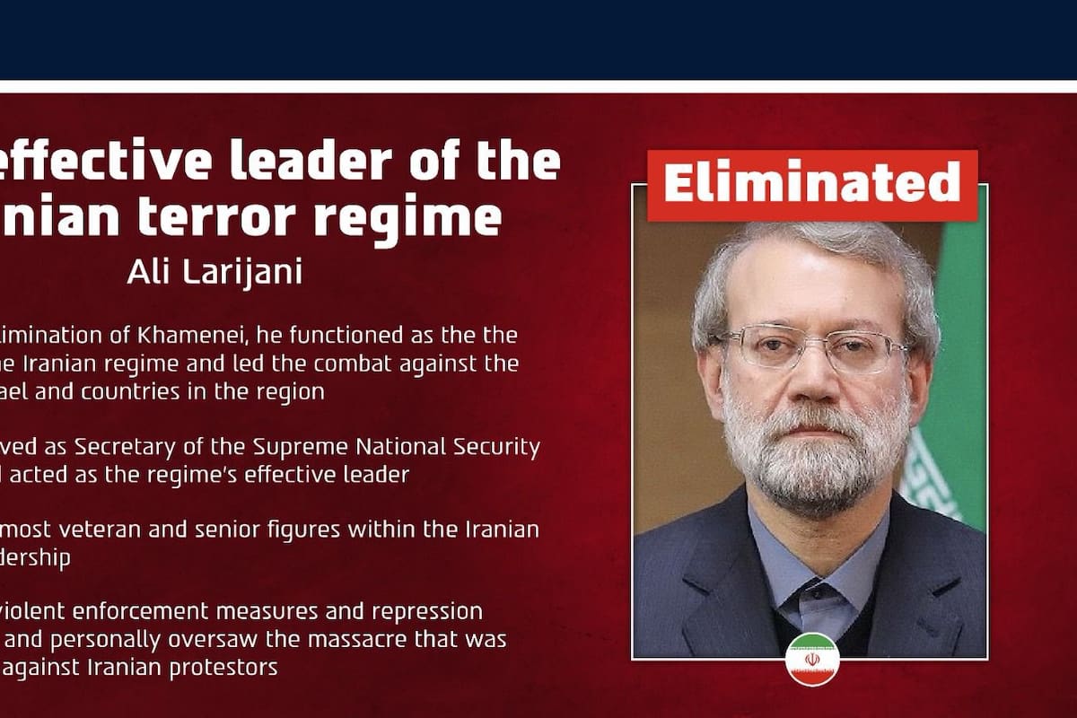 Israel confirma que mató a Ali Larijani, secretario del Consejo Supremo de Irán