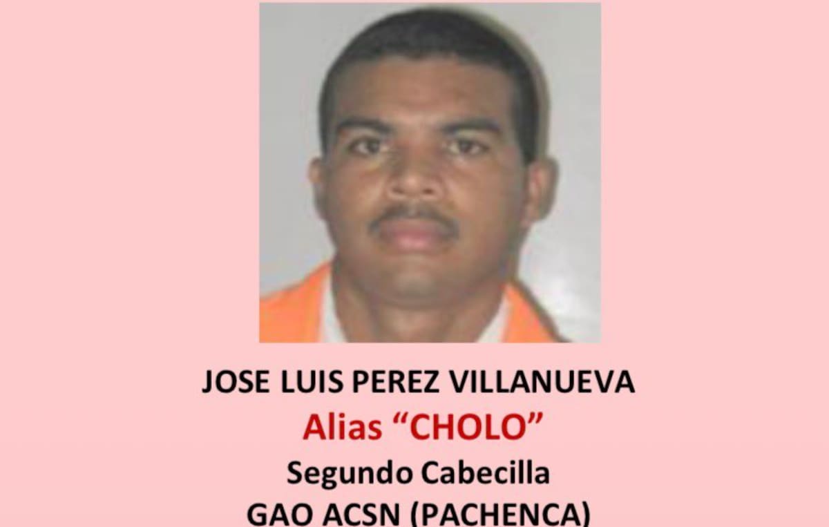 José Luis Pérez Villanueva, alias ‘Cholo’ o ‘Comando 25’, uno de los principales mandos de las ACSN. Las autoridades lo señalaban como segundo cabecilla, financiero y articulador de rutas de narcotráfico hacia Centroamérica. //FOTO: @MINDEFENSA.