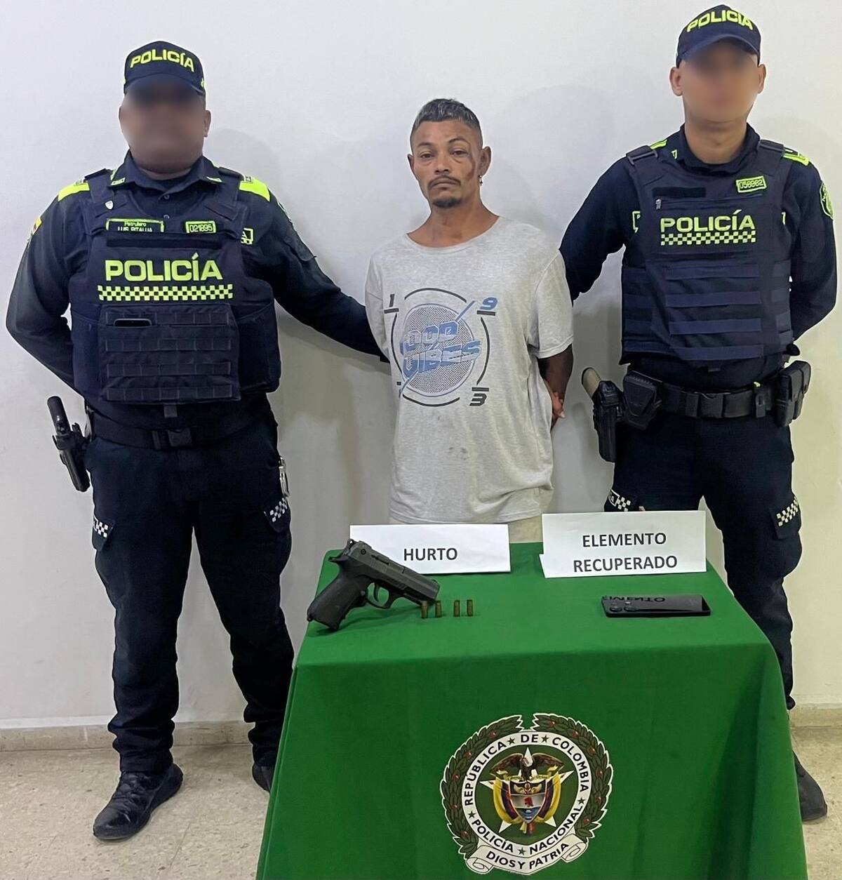 En Turbaco, cae ‘El Manchas’, presunto delincuente dedicado al hurto y con amplio prontuario criminal