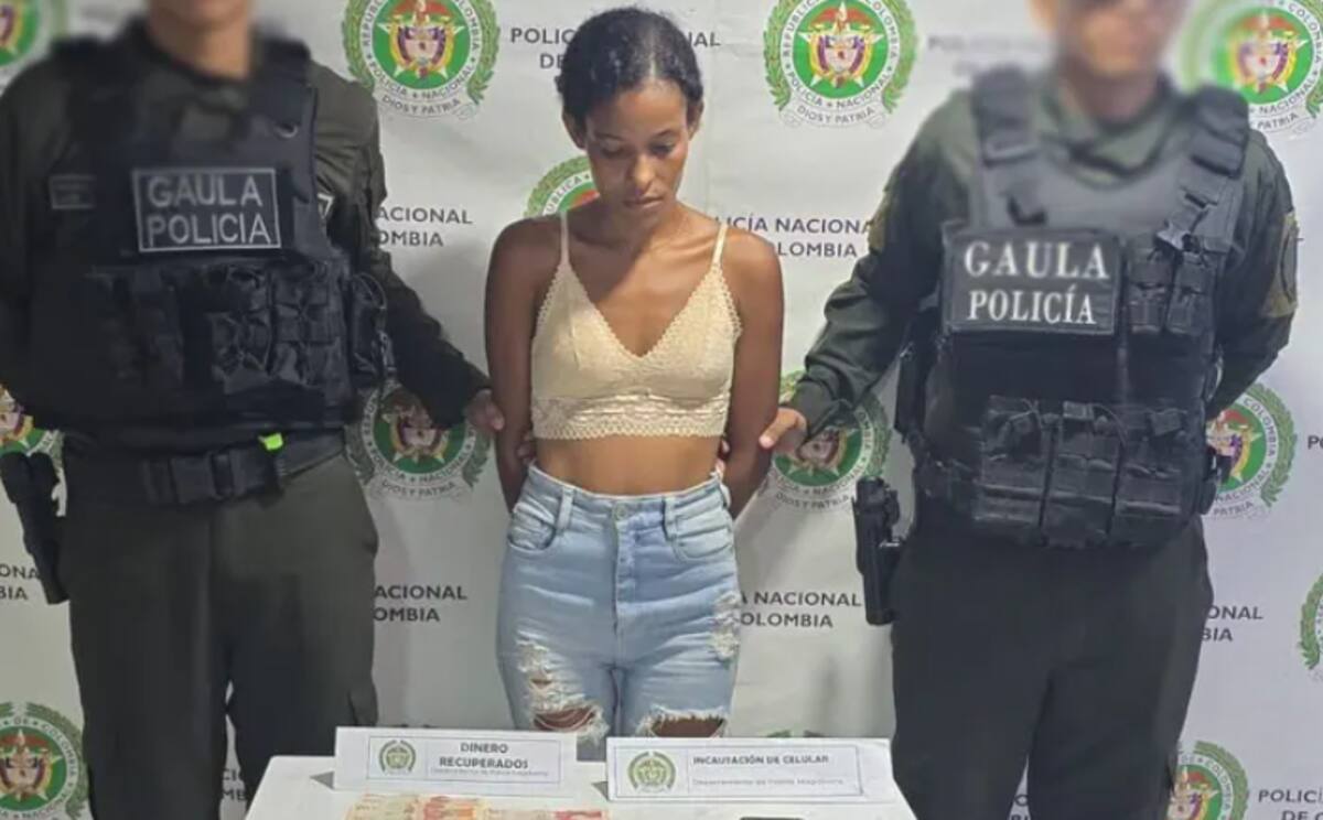 Alias 'la Flaca', capturada por extorsión. // Foto: Policía Nacional
