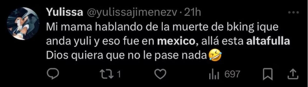 Fans de Altafulla preocupados por viaje del cantante a México. //Foto: X