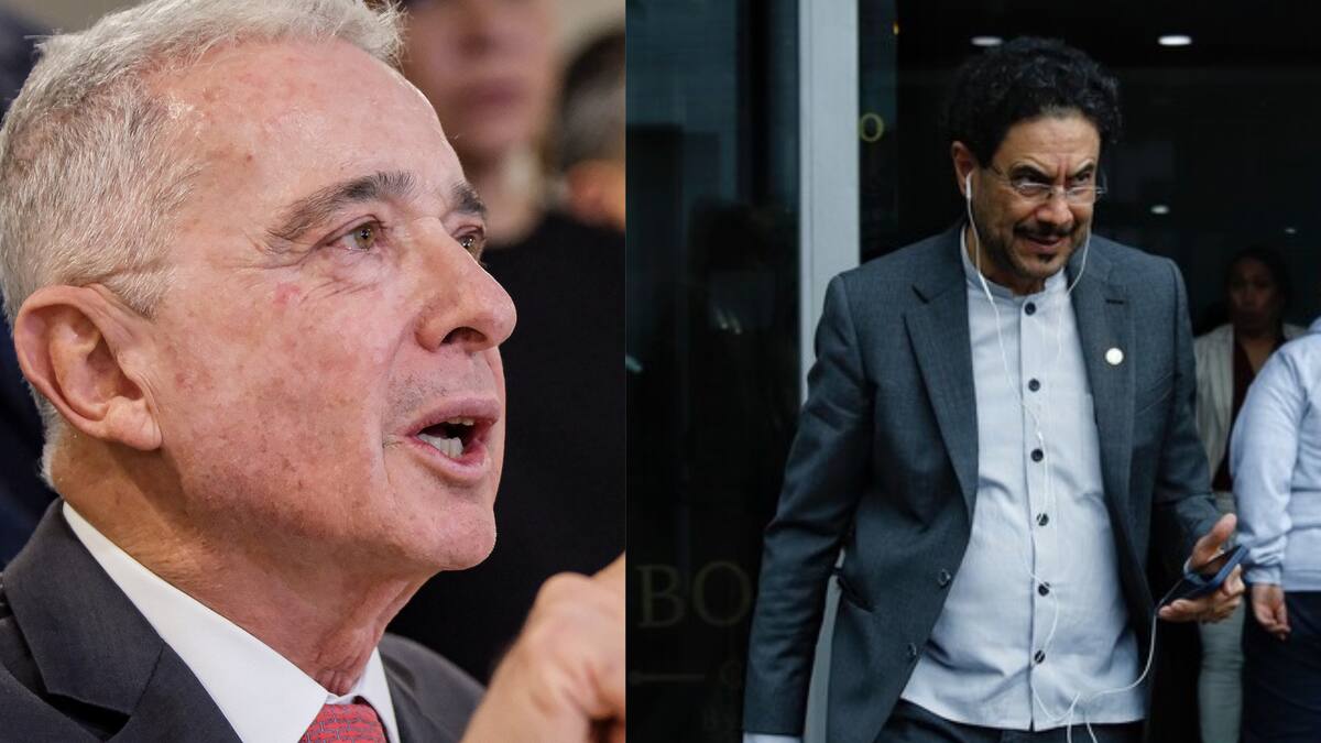 El expresidente Álvaro Uribe Vélez, junto al senador Iván Cepeda. // Foto: Colprensa.