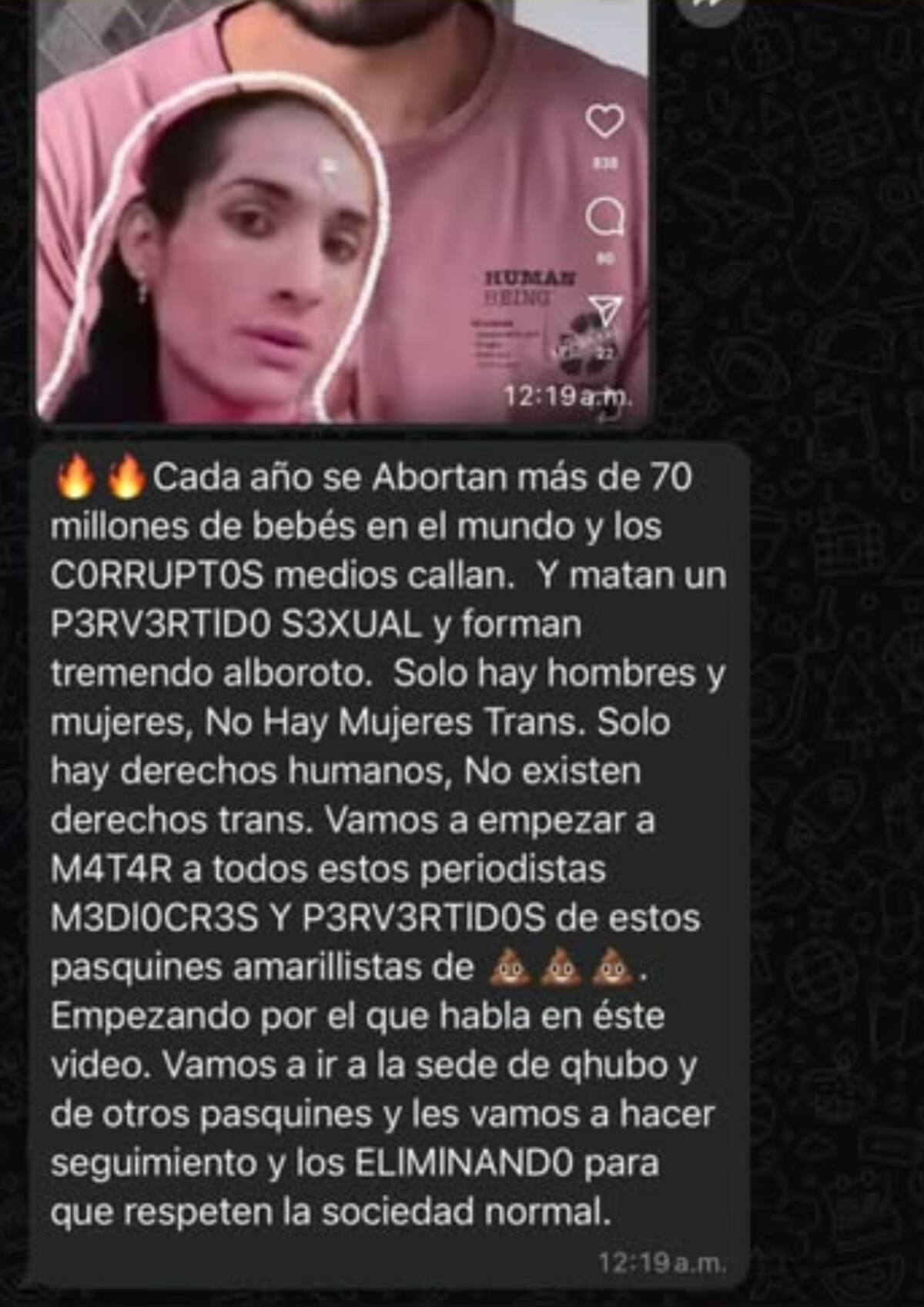Amenaza a periodistas en Antioquia. // cortesía