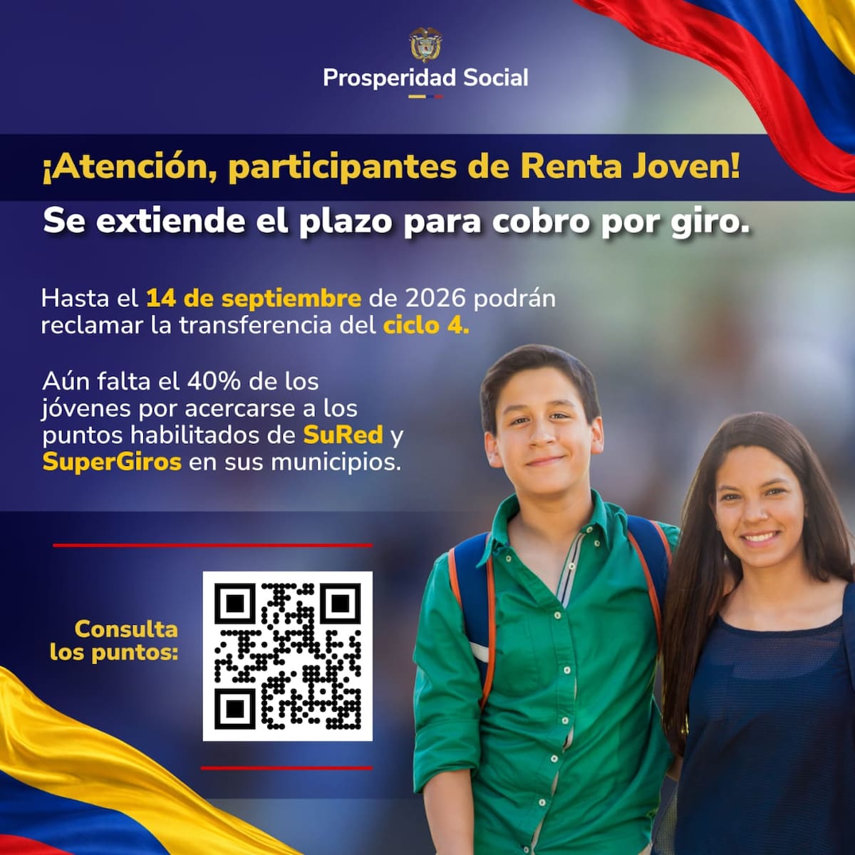 Amplían plazo para reclamar el pago del ciclo 4 de Renta Joven. // Foto: cortesía de Prosperidad Social.