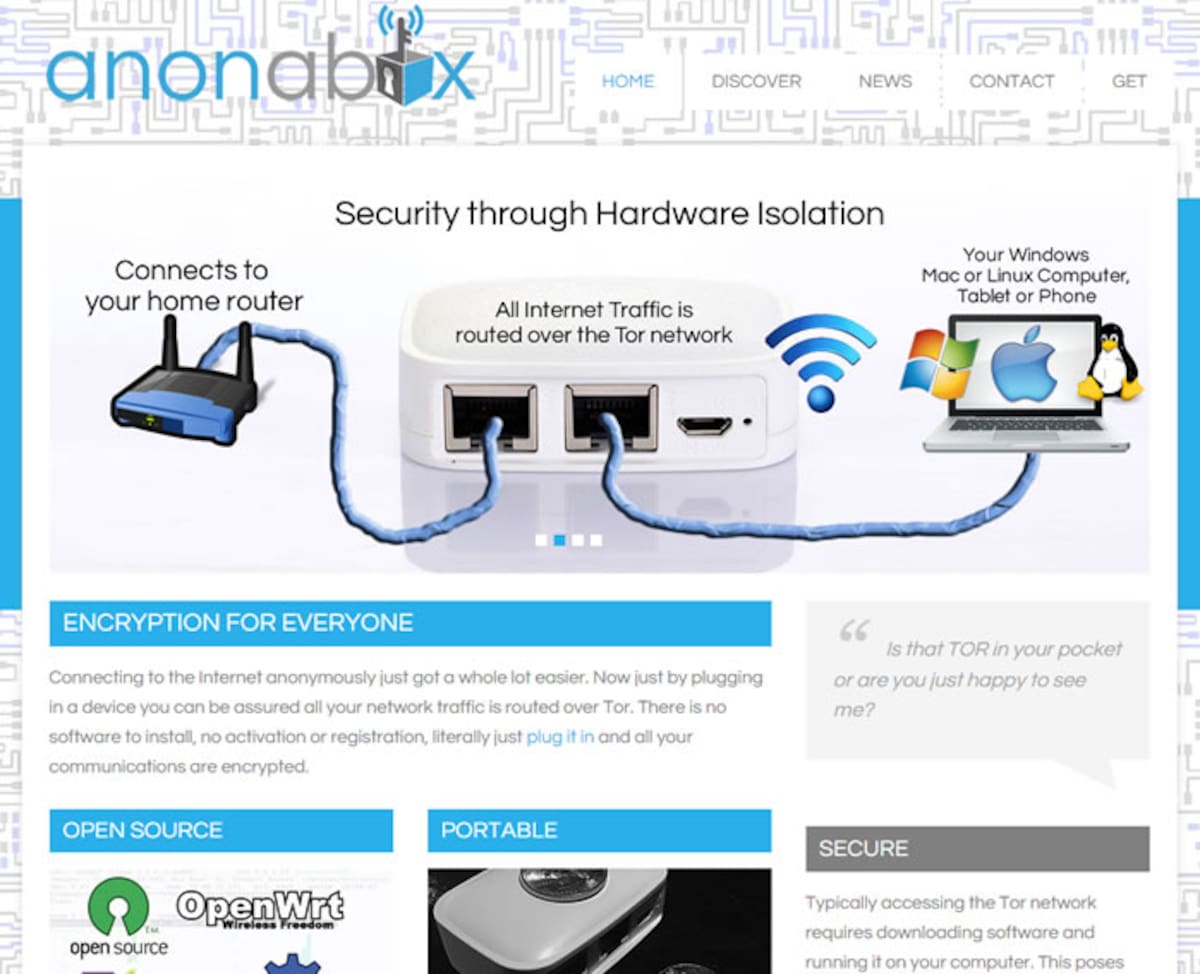 Anonabox Tomada de Internet