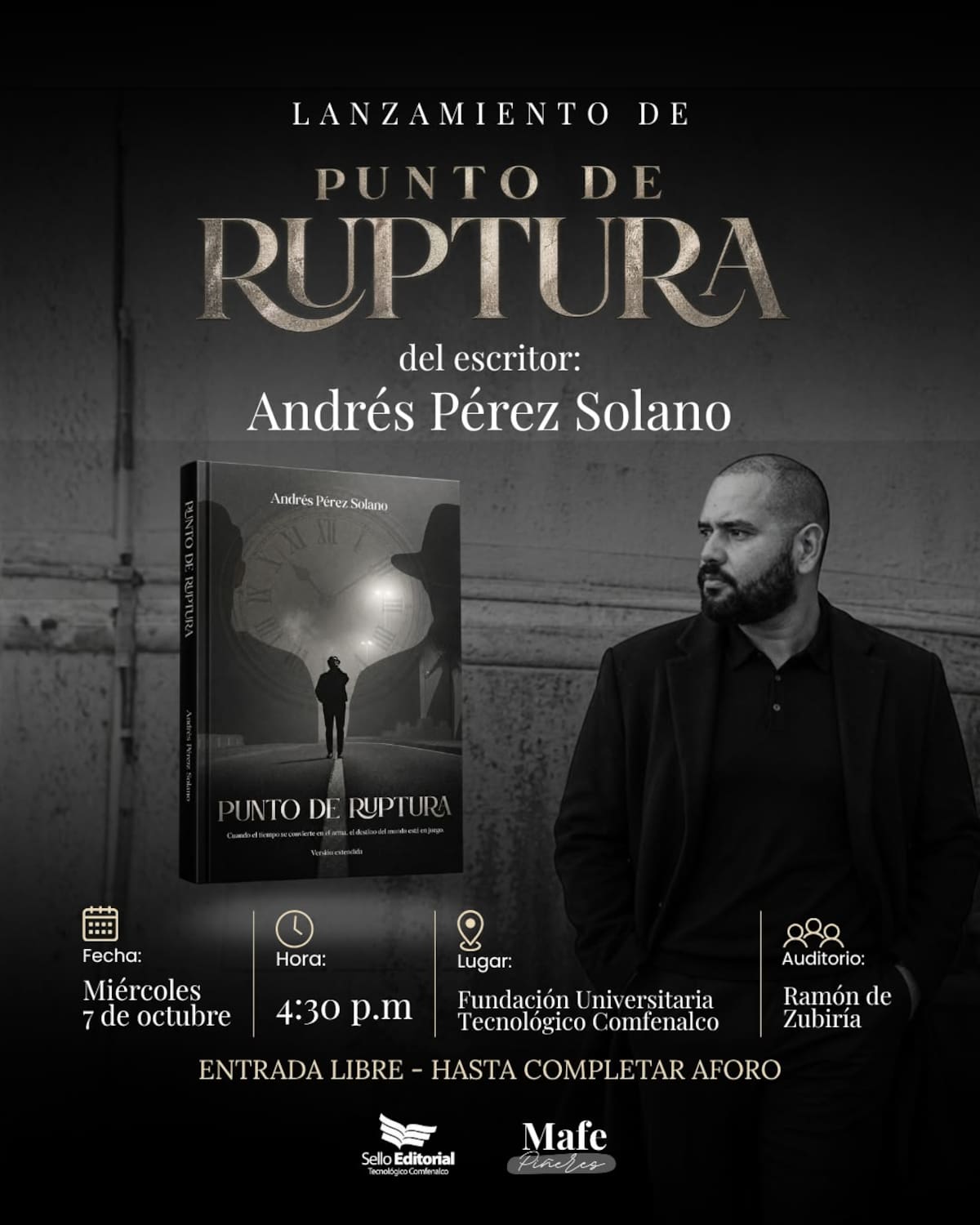 Andrés Pérez presentó su novela ‘Punto de ruptura’. // Cortesía