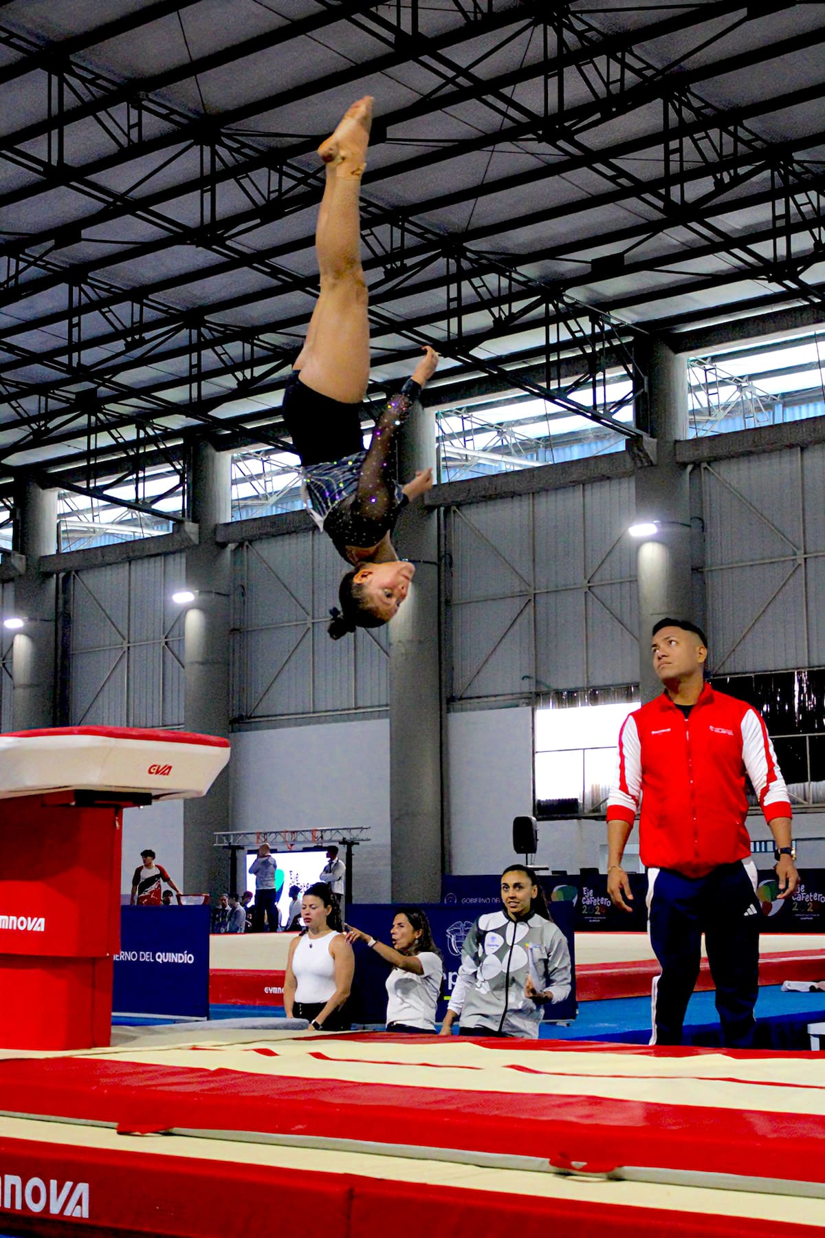 En gimnasia artística, modalidad salto, Angueline Miranda Palmera se lució ganando medalla deoro y luego se colgó el bronce en suelo.//Cortesía.