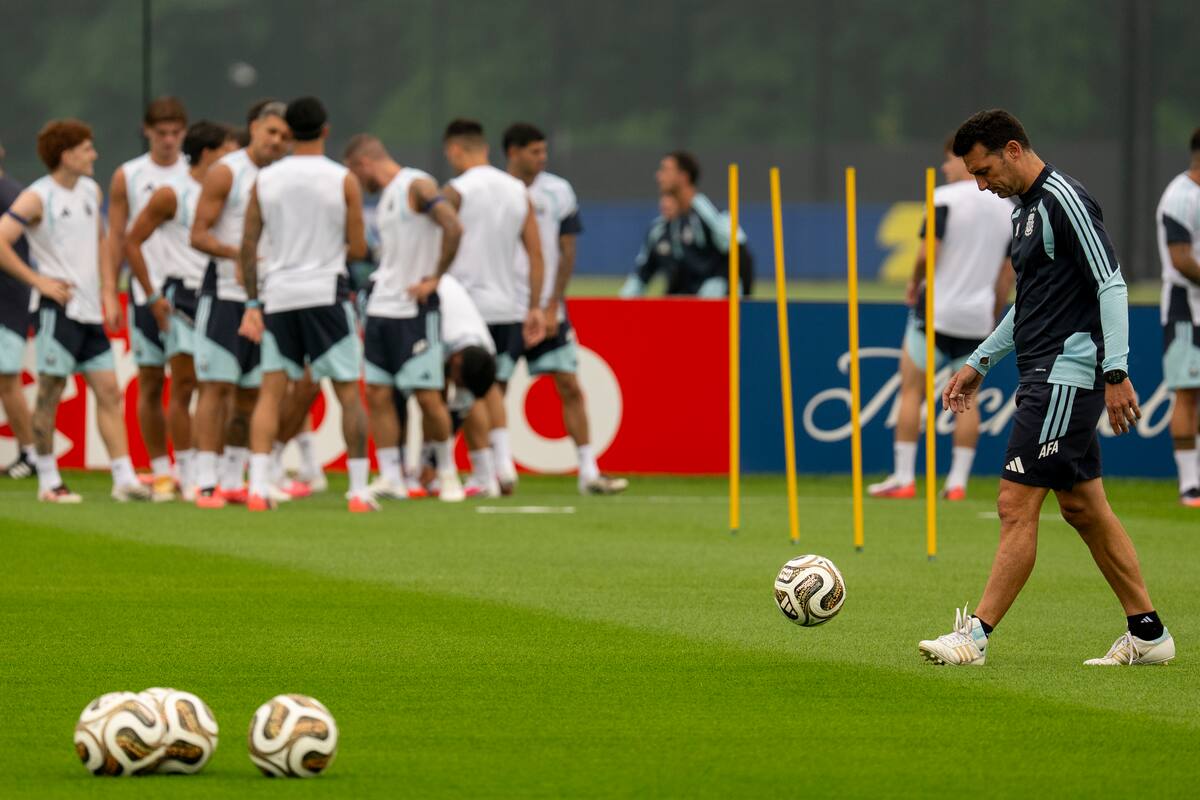 Scaloni rompe en llanto y deja en duda su futuro con Argentina. // Foto: EFE/Ángel Colmenares.